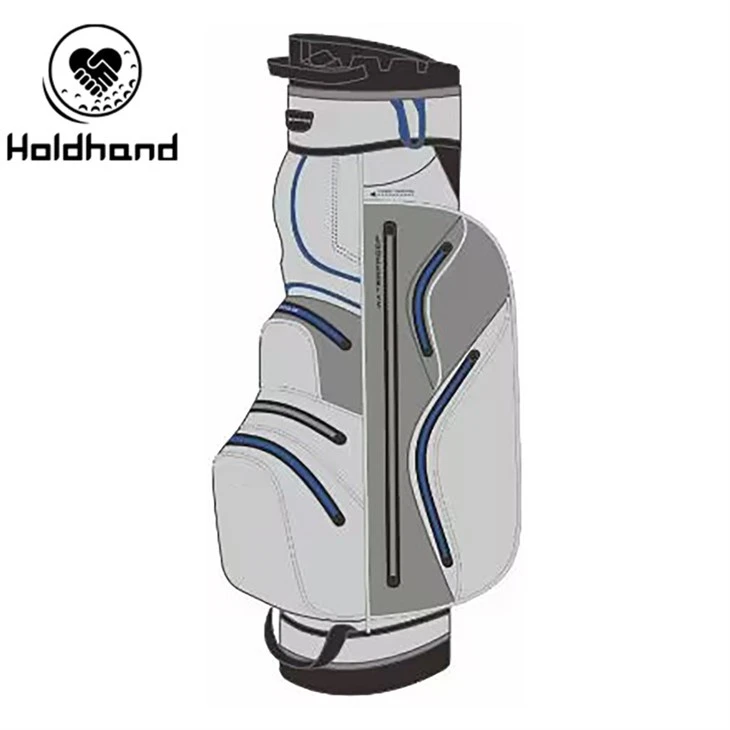Smart Golf Transporter Offering 15-tier Club Organization, Dedicated Putter Rest, Hybrid Pocket Layout, Beverage Chiller, Ergonomic C
