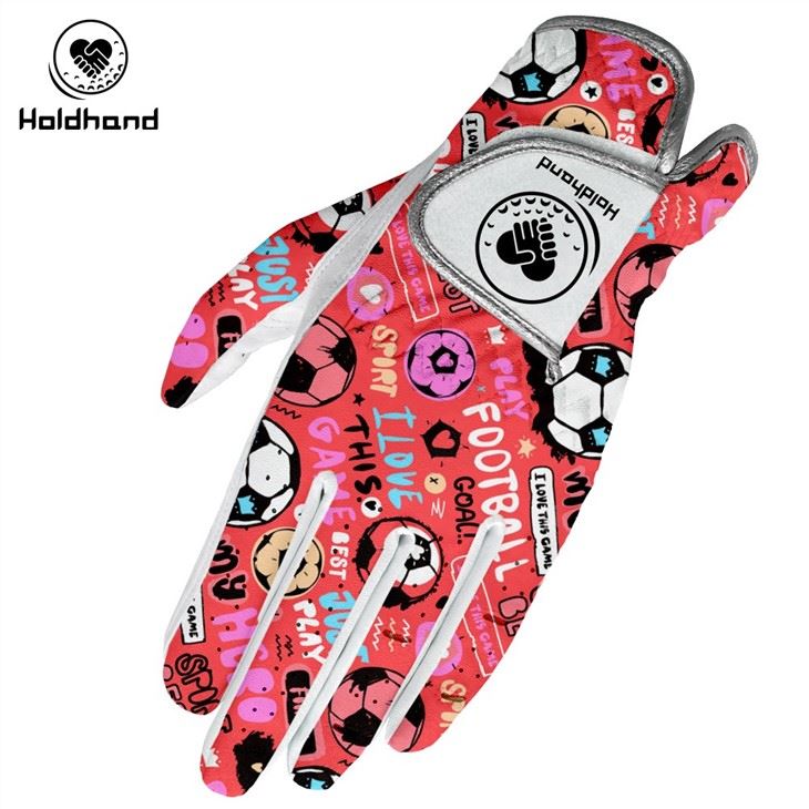 Football Art Printing Wholesaler Ladies & Mans Golf Gloves Custom Color PU Synthetic Leather