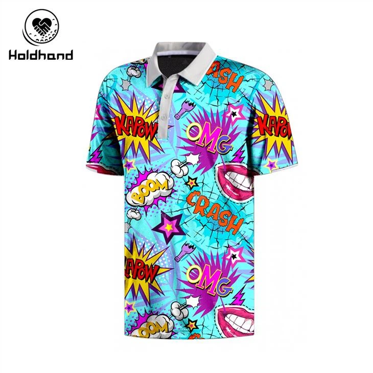 Multi-style Pattern Polo Shirt Anti-wrinkle Sweat Txiv neej Thiab poj niam Golf Polo