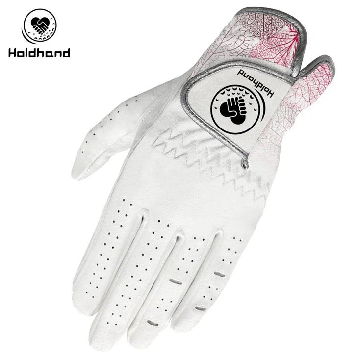 PU Material Pattern Logo Genuine Leather Custom Design Cabretta Golf Gloves